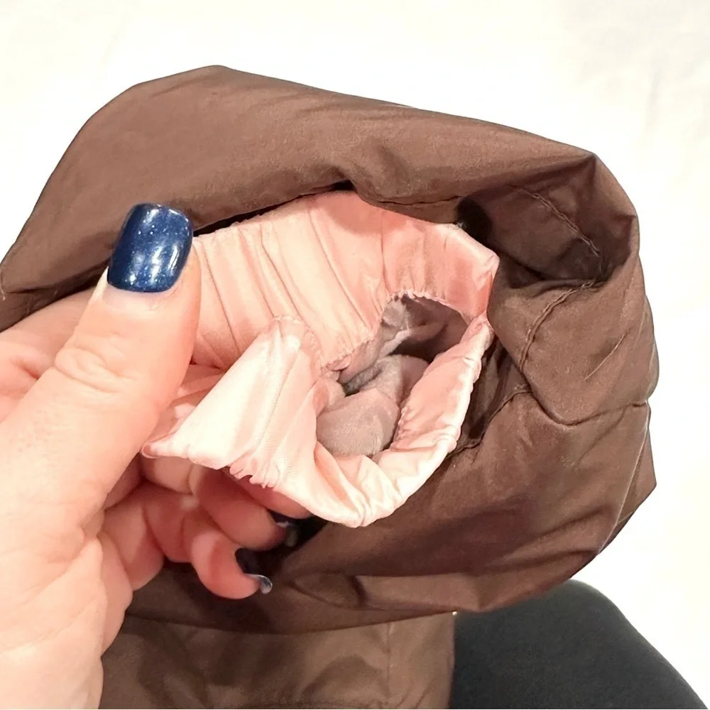 Gap babyGAP Brown Pink Down Filled Bunting Winter Hooded Snowsuit - Picture 9 of 11